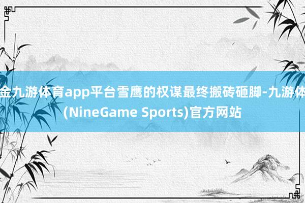 现金九游体育app平台雪鹰的权谋最终搬砖砸脚-九游体育(NineGame Sports)官方网站